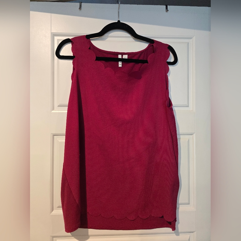 Bundle 5 Items For $15 Elle Scalloped Edge Tank Top - Pink